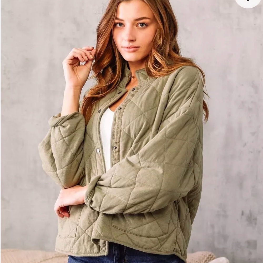 Z Supply Maya quilted jacket washed olive size L